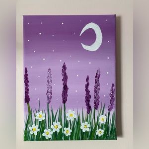 One of a kind - lavender fields - acrylic on stretched canvas